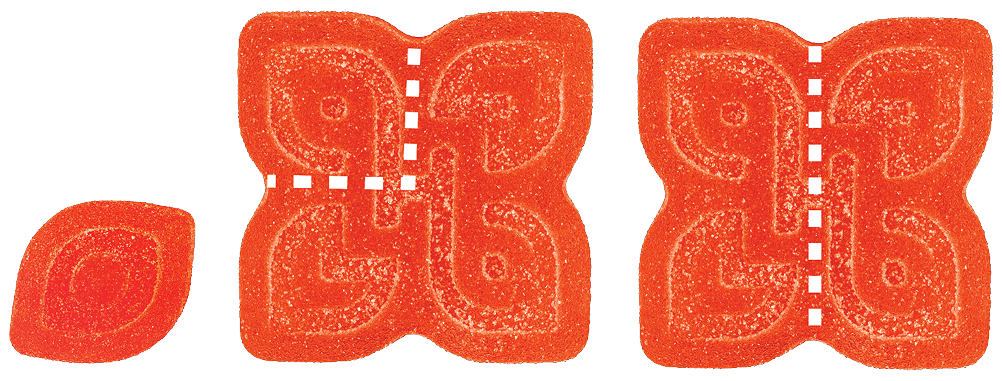Cut up gummy