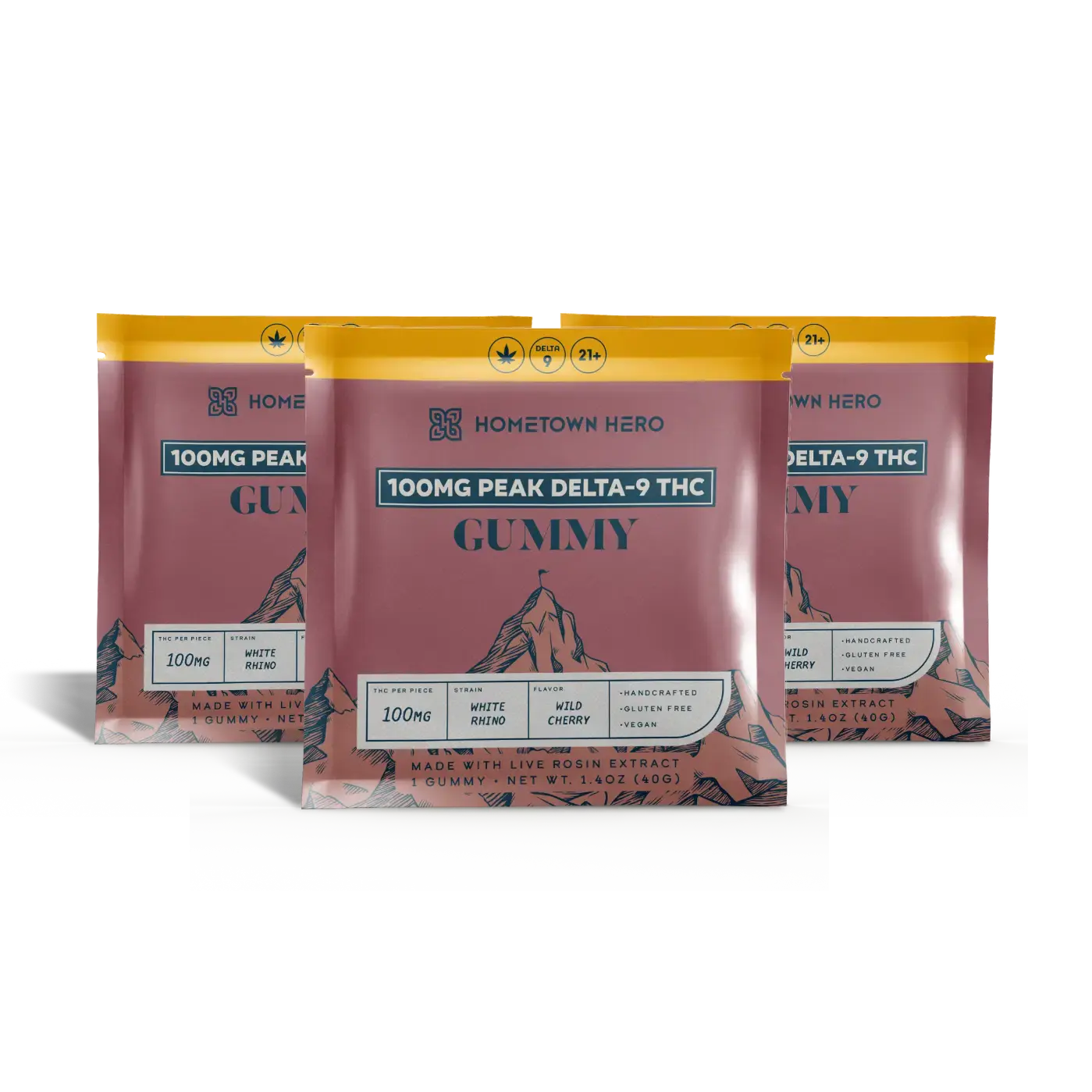 Wild Cherry White Rhino - Peak Delta 9 Gummy (3 Pack)