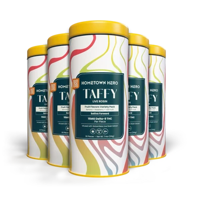 5 tins of fruit thc taffy