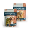 2 bags of calming pet treats with cbd in 2 flavors