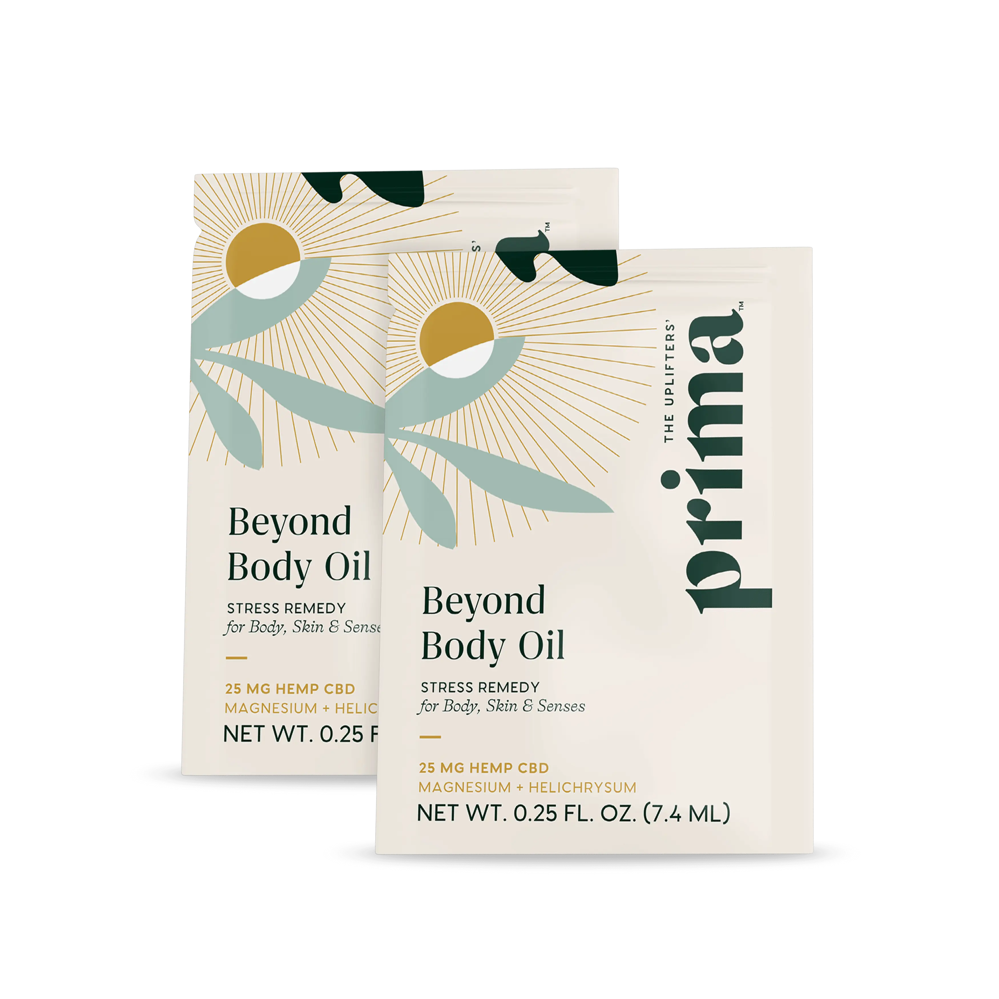 2 pouches of beyond body oil