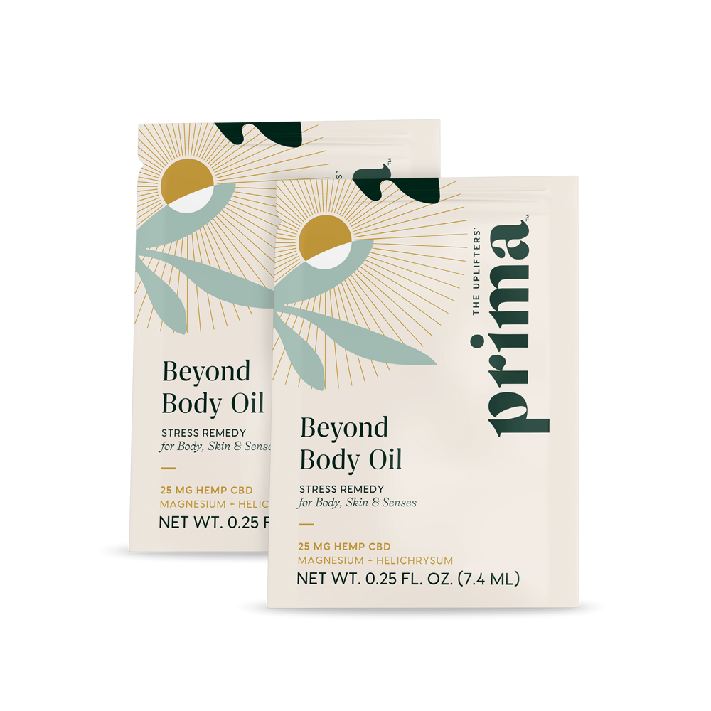2 pouches of beyond body oil