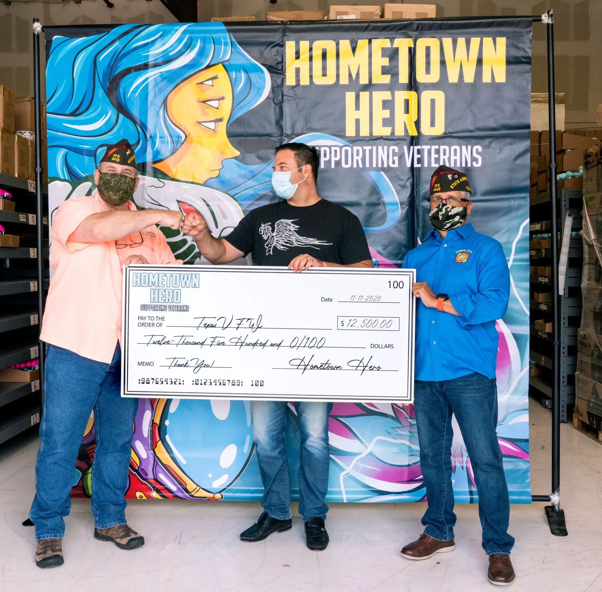 Hometown Hero supporting veterans through a 25,000 dollar donatin