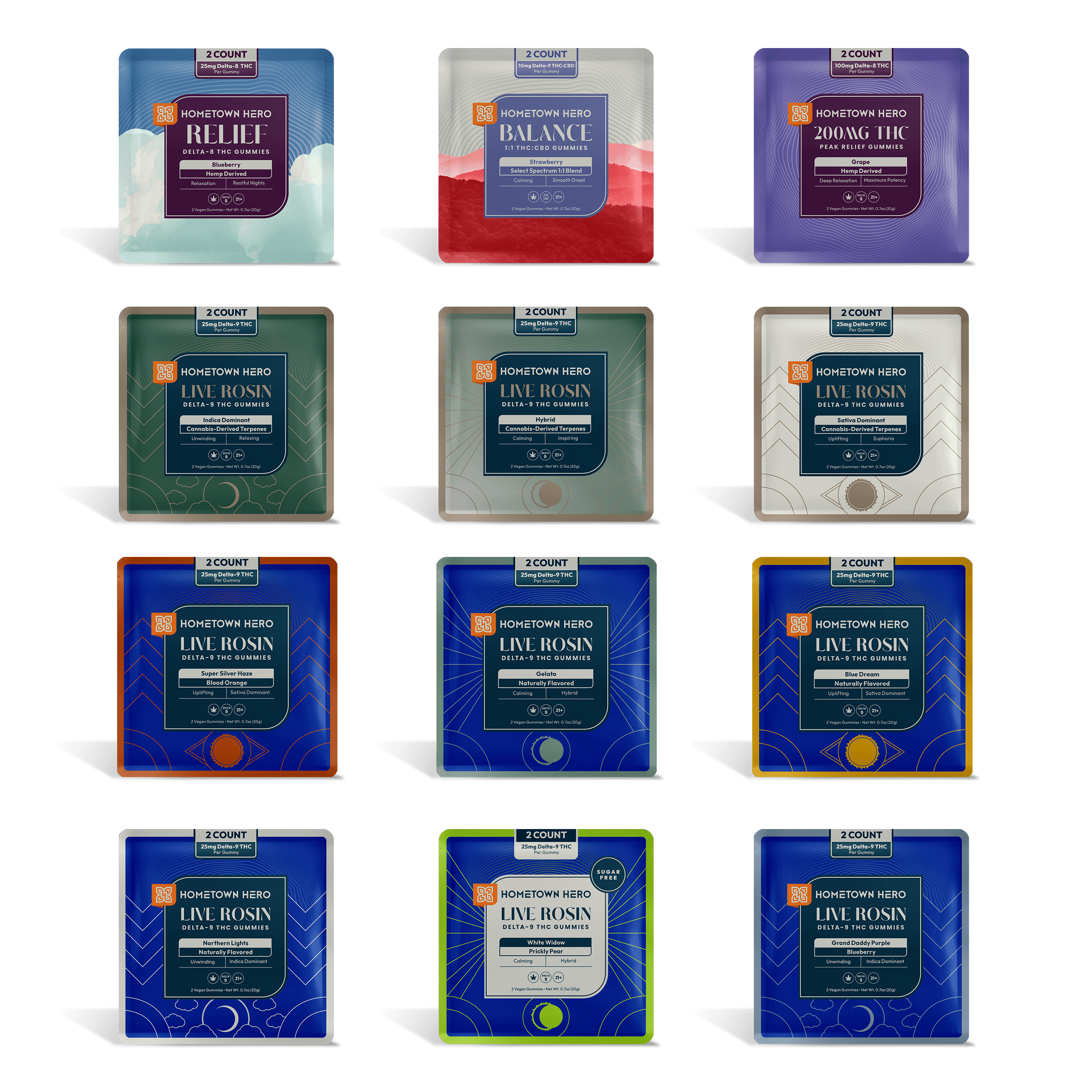 all the included packs of gummies