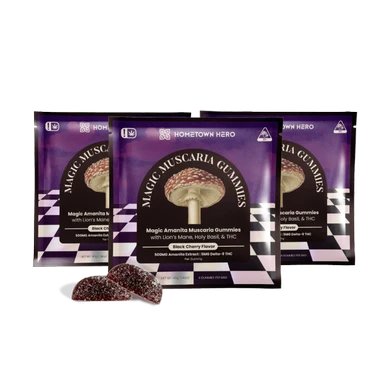 3 packs of black cherry thc mushrooom gummies