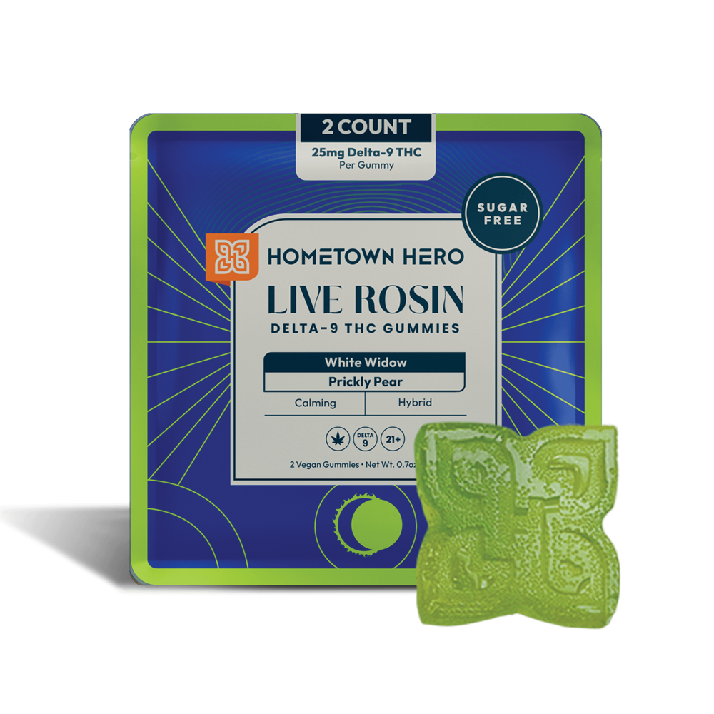 Prickly Pear White Widow - Delta-9 Live Rosin Gummies (2 Pack)