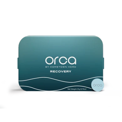 ORCA Recovery blue tin with pill