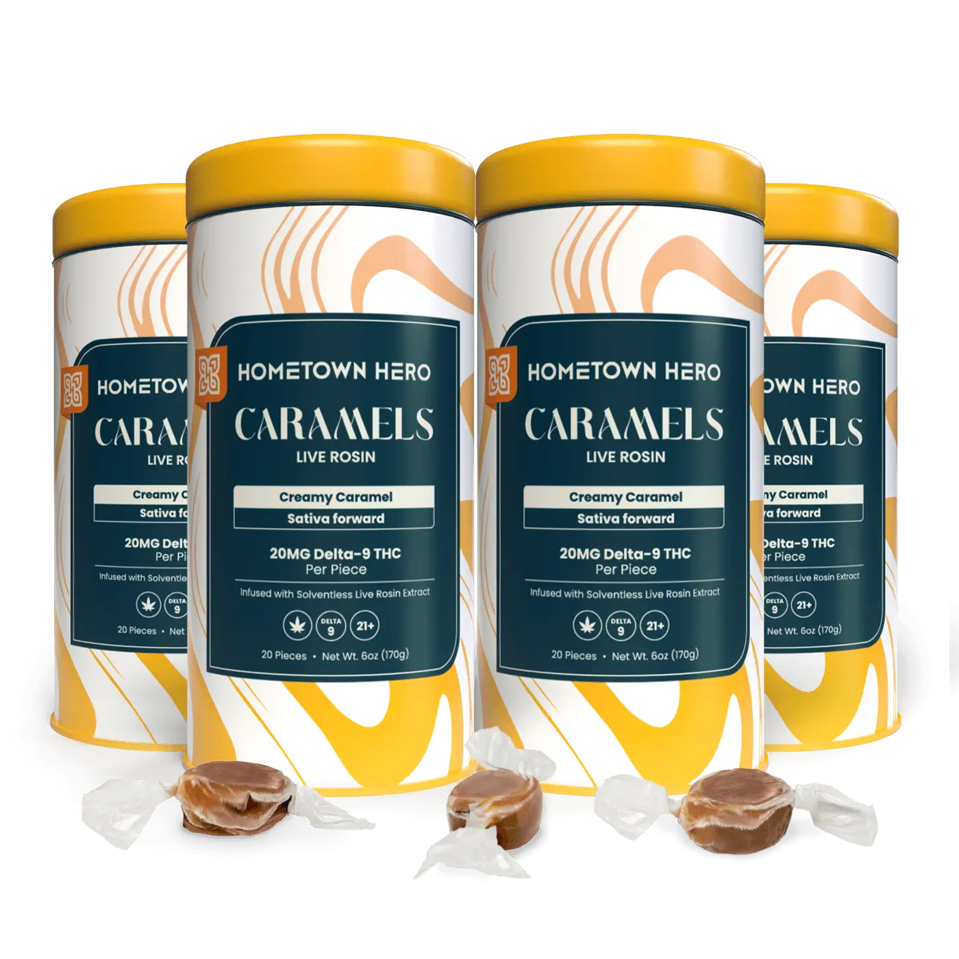 4 tins of caramels