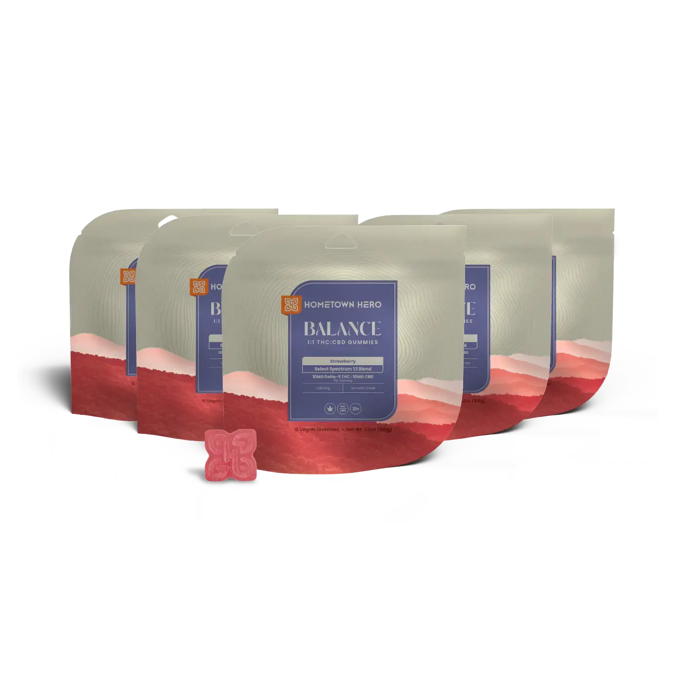 5 bags of Strawberry CBD THC Gummies