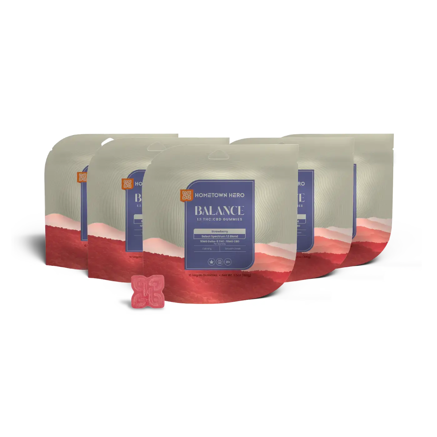 5 bags of Strawberry CBD THC Gummies