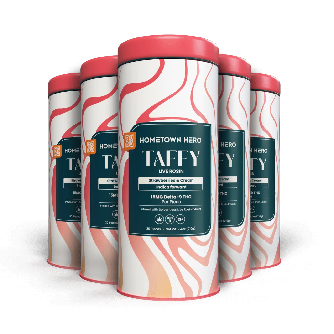 5 tins of Strawberries and Cream taffy