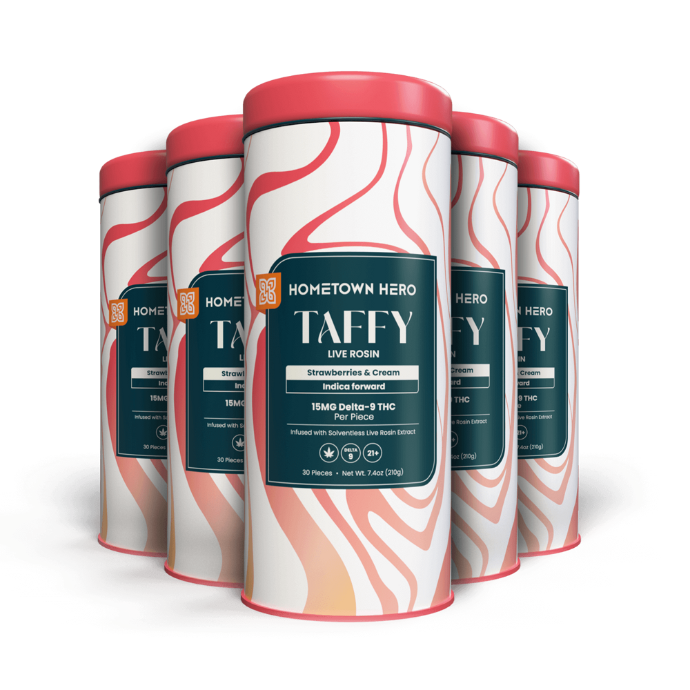 5 tins of Strawberries and Cream taffy