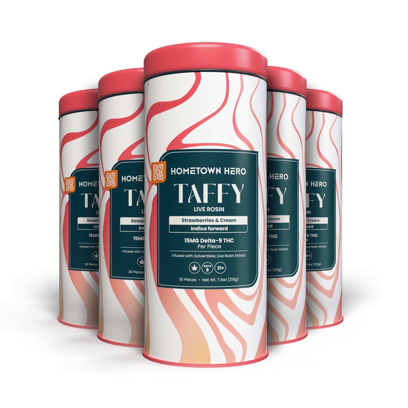 5 tins of Strawberries and Cream taffy