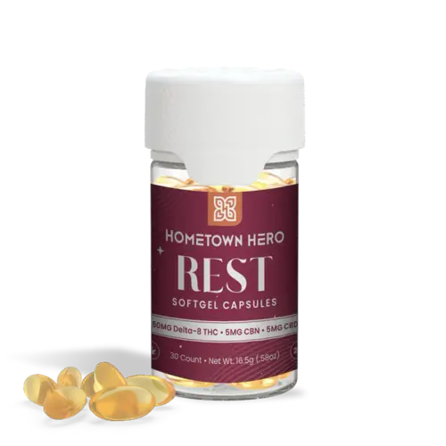 yellow softgel 50mg delta 8 capsules