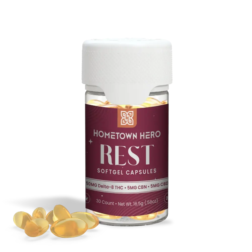 yellow softgel 50mg delta 8 capsules