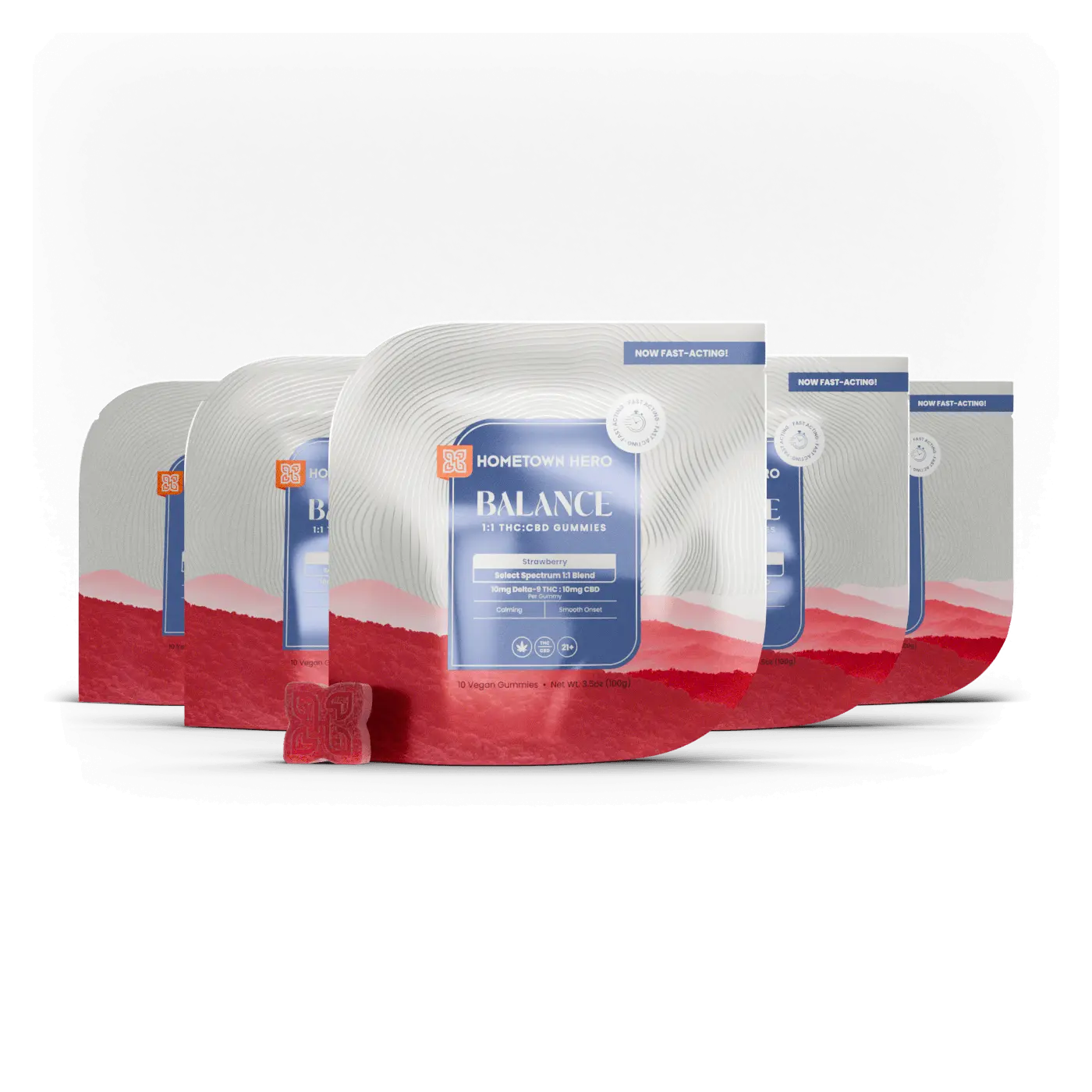 5 bags of Strawberry CBD THC Gummies