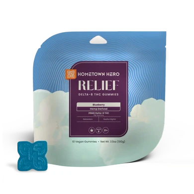 Blueberry Delta-8 THC Gummies 25mg Bag