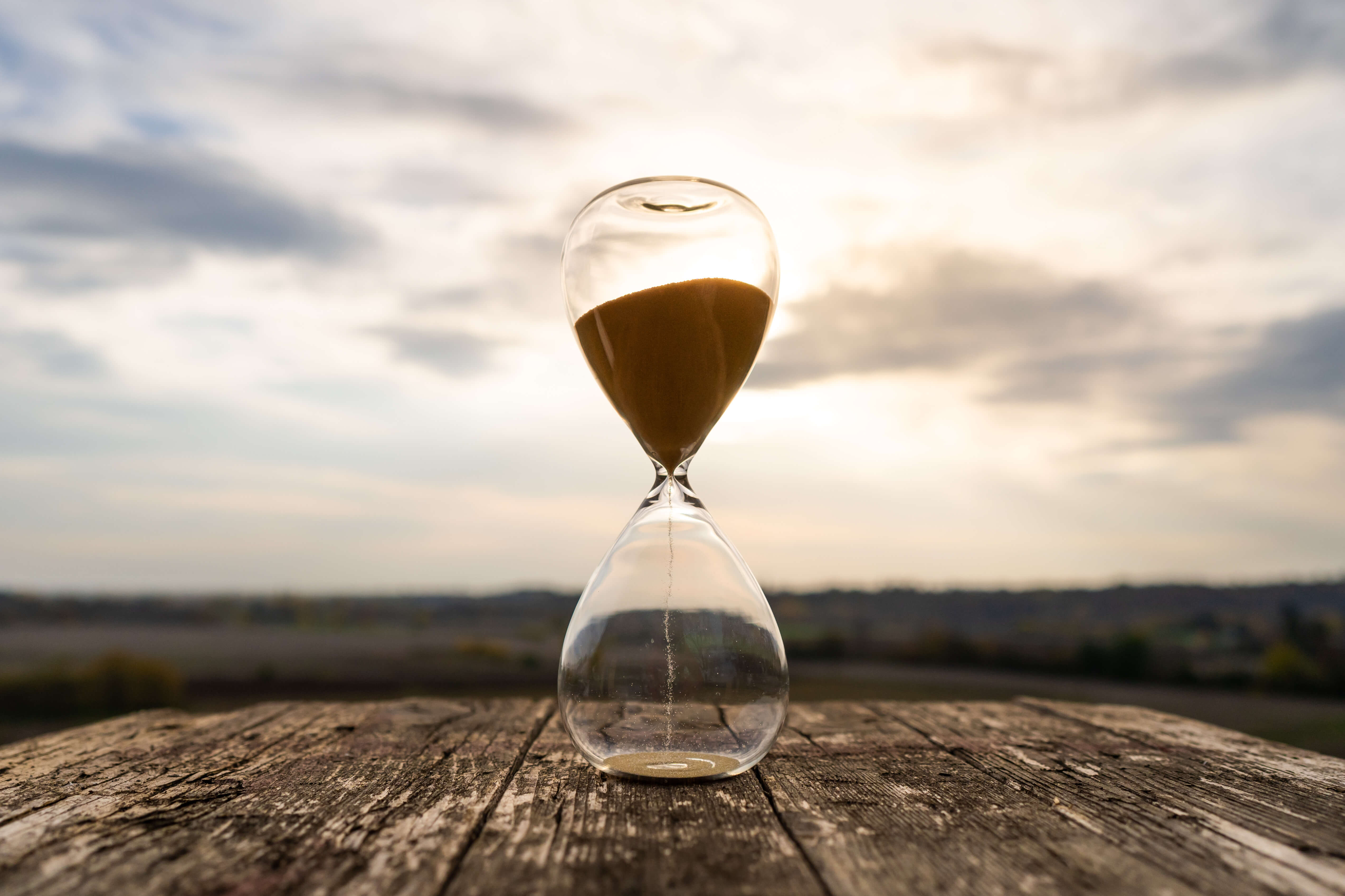 hour glass, time passing concept