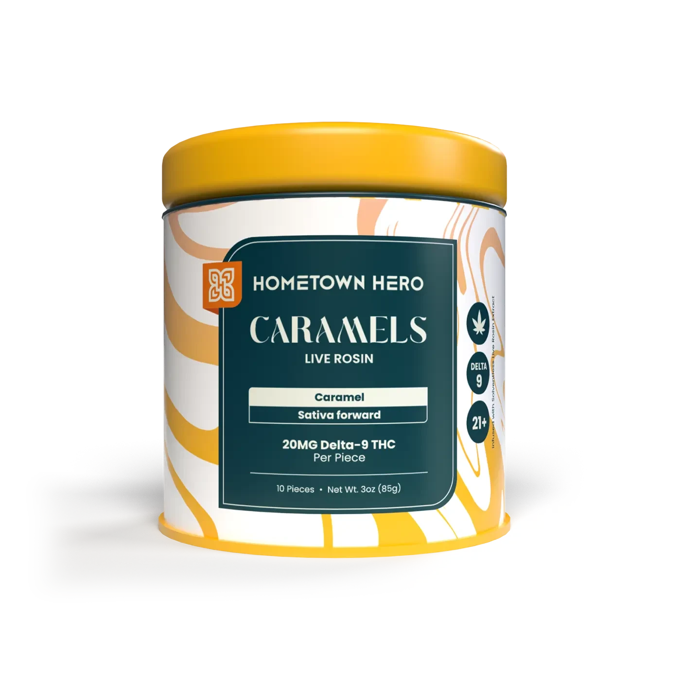 10 piece delta 9 caramels tin