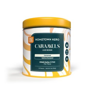 10 piece delta 9 caramels tin