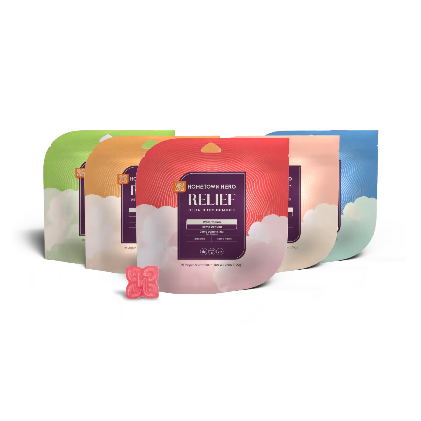 5 Flavors Delta-8 THC Gummies 25mg