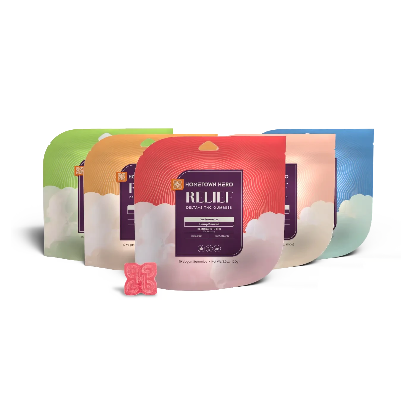 5 Flavors Delta-8 THC Gummies 25mg