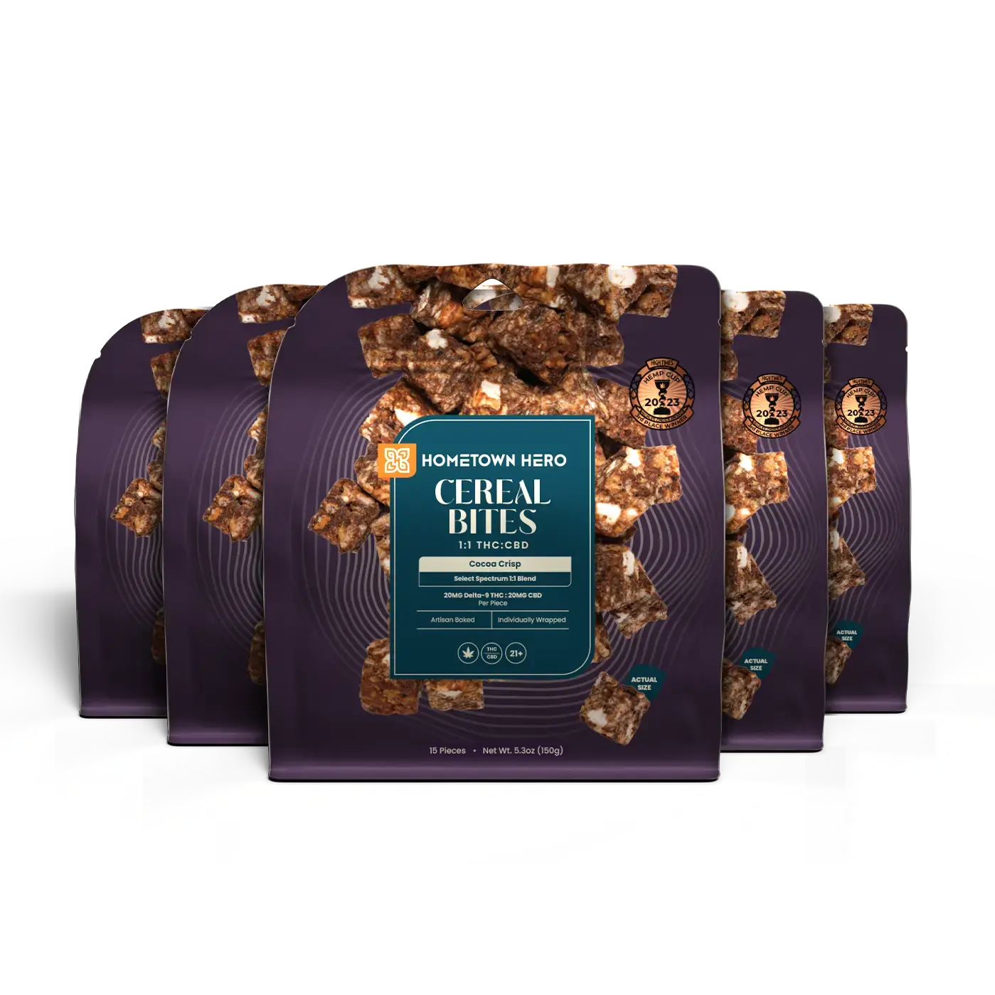 5 packs of Cocoa Crisp Cereal Bite