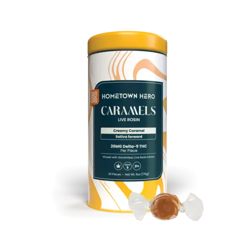 20 pc delta 9 caramel tins