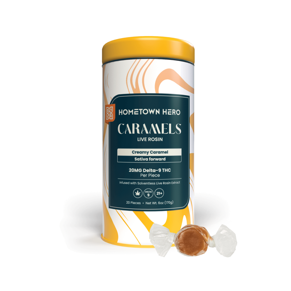 20 pc delta 9 caramel tins