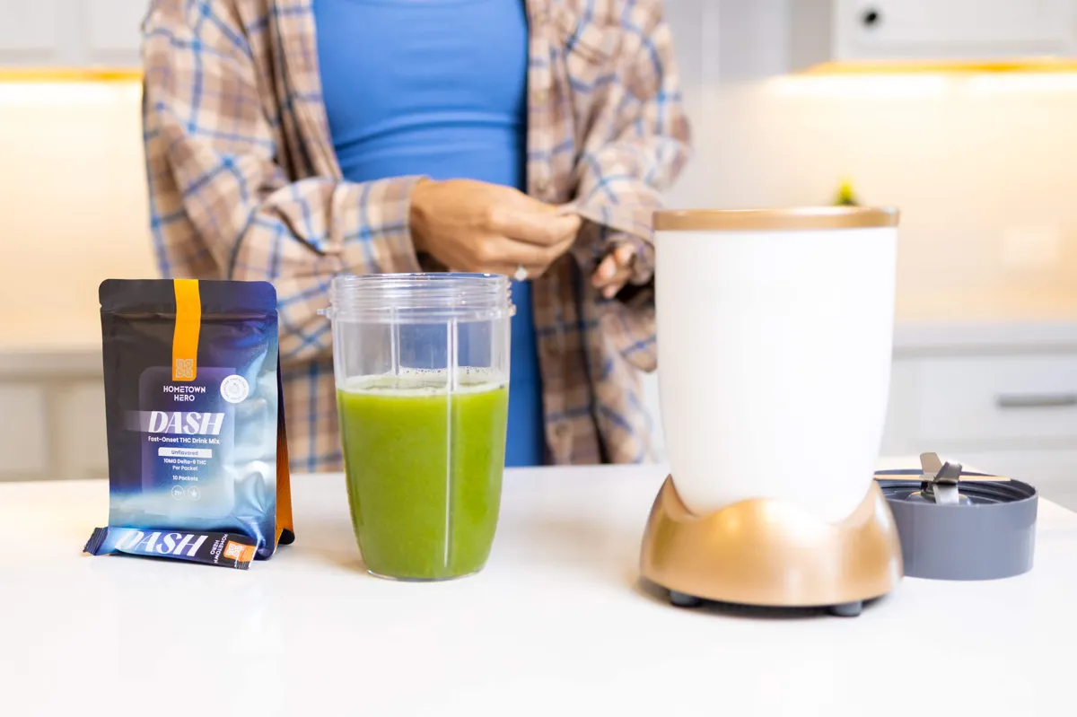 woman using dash for recipe
