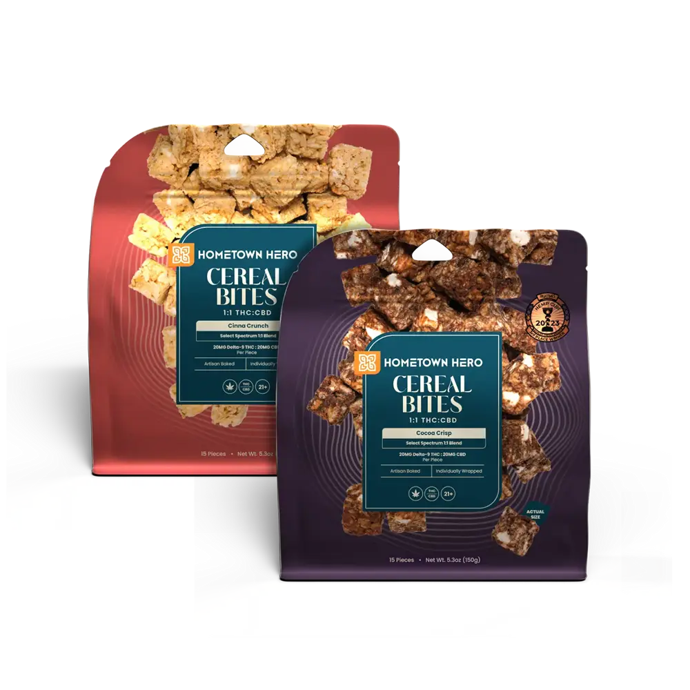 1 bag of Cocoa Krispies Cereal Edibles, 1 bag of Cinnamon Toast Crunch Cereal Edibles (THC treats)