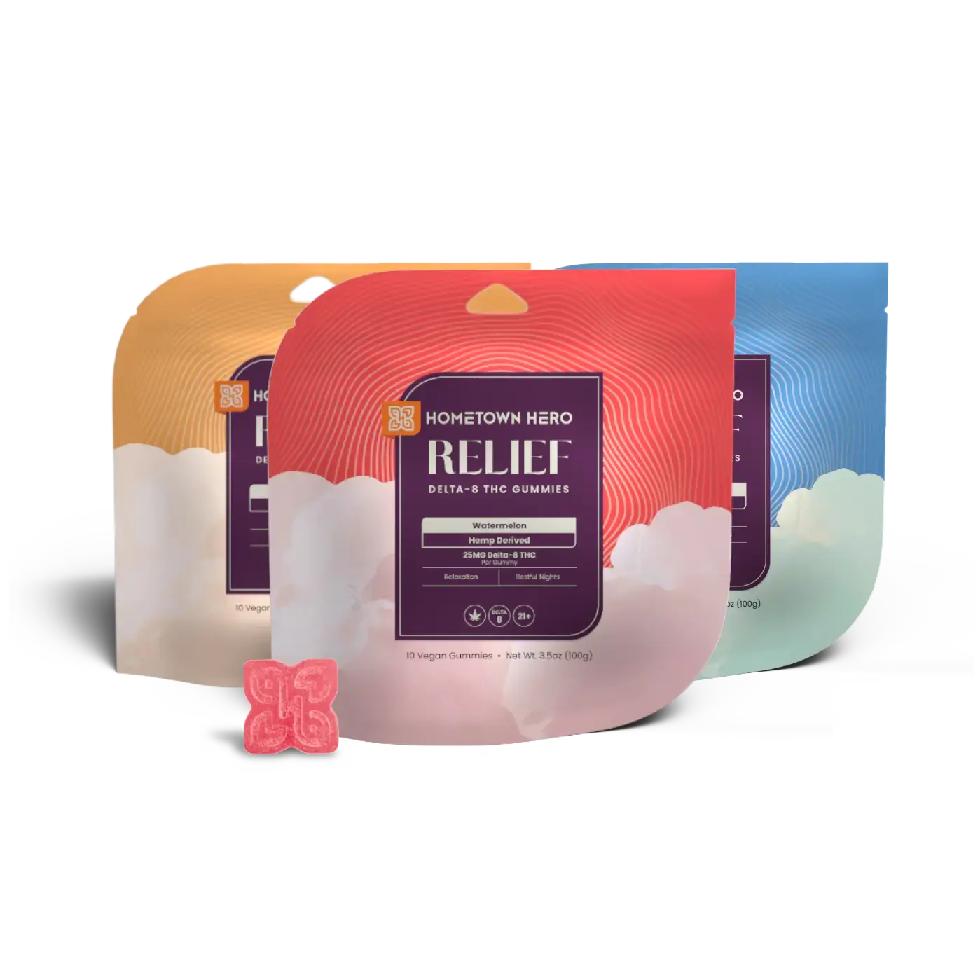 3 Flavors Delta-8 THC Gummies 25mg