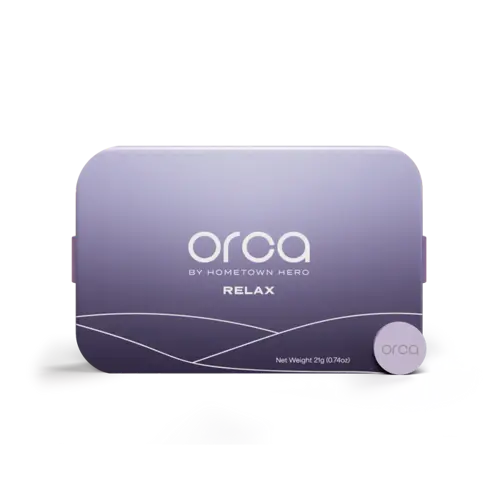 ORCA Relax purple tin with pill
