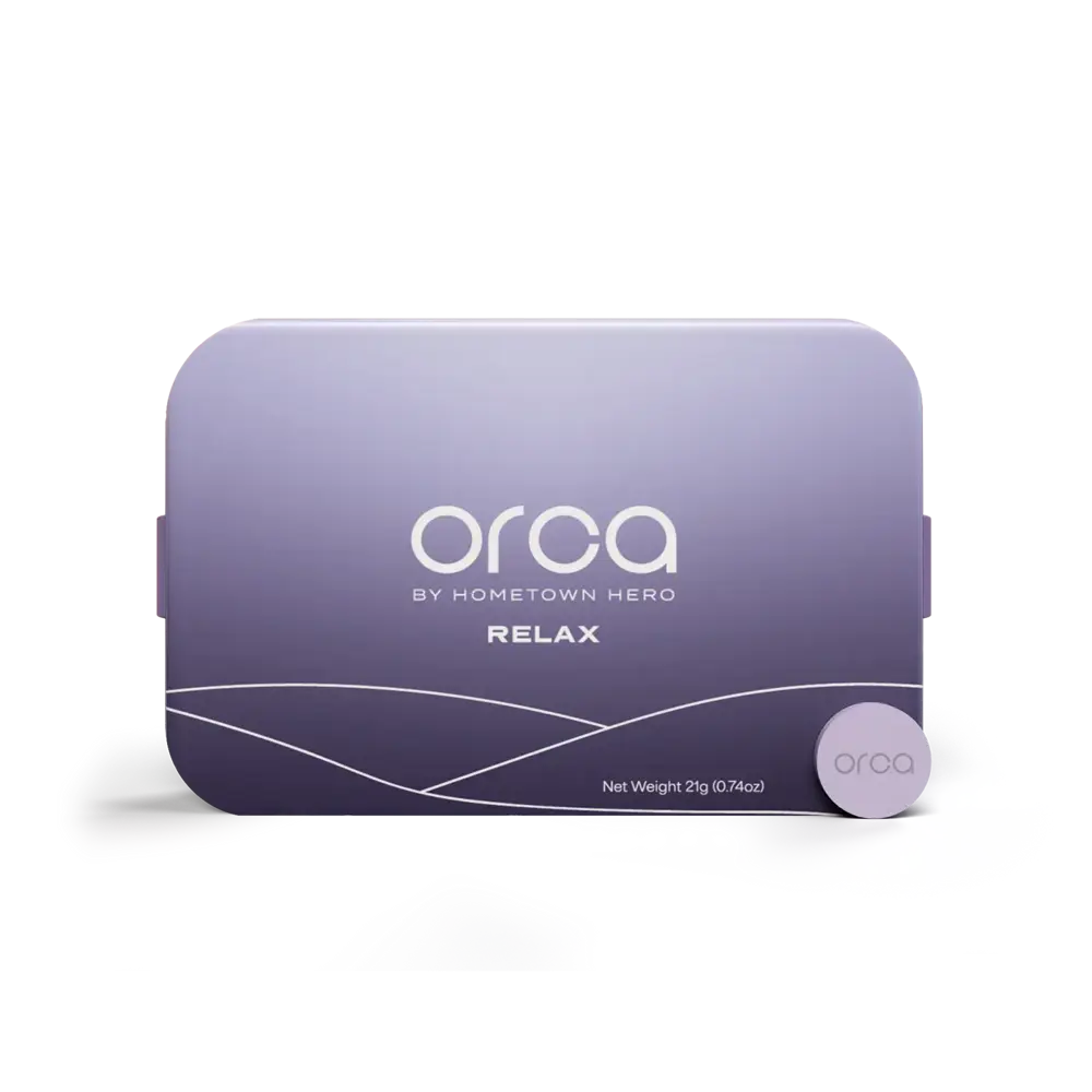 ORCA Relax purple tin with pill