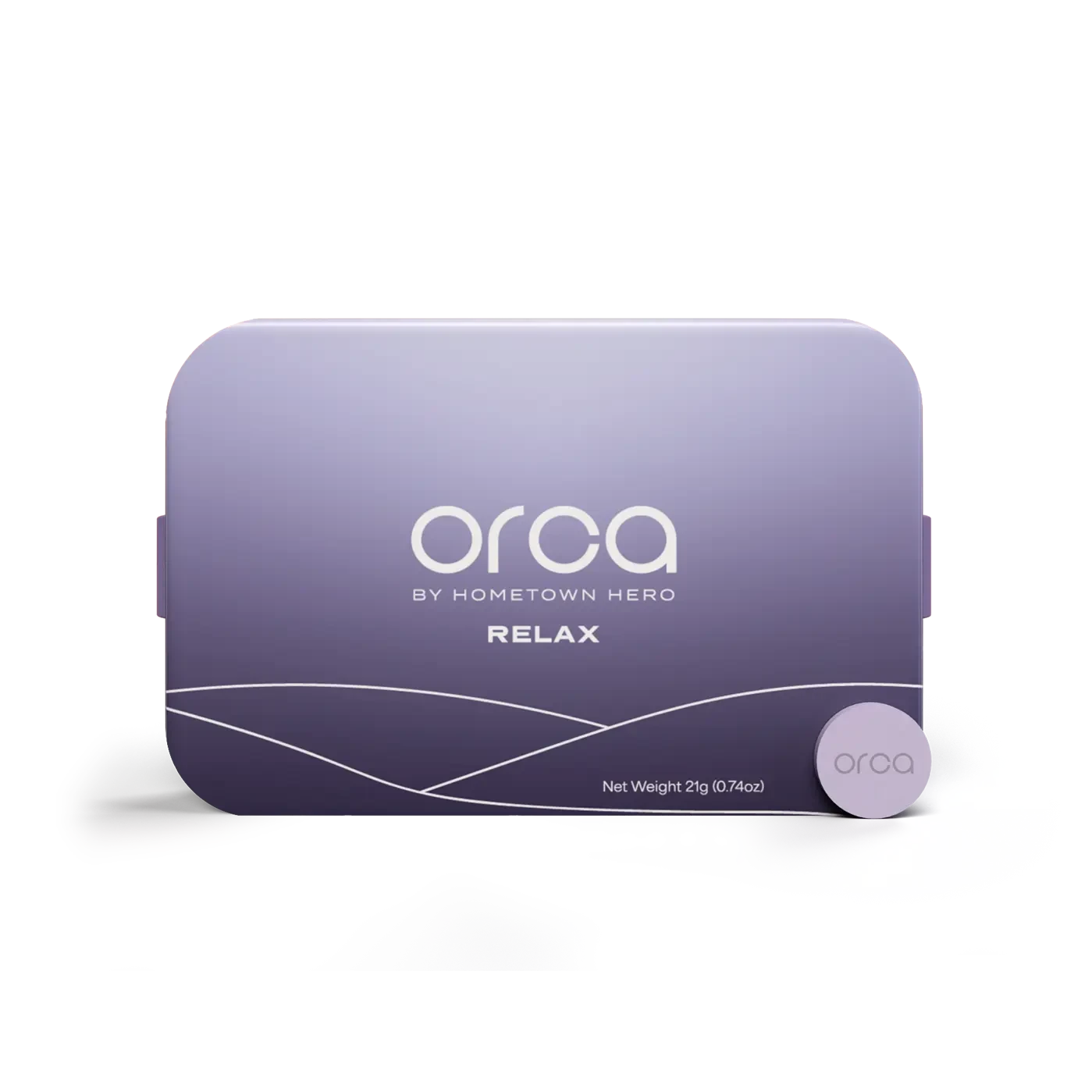 ORCA Relax purple tin with pill