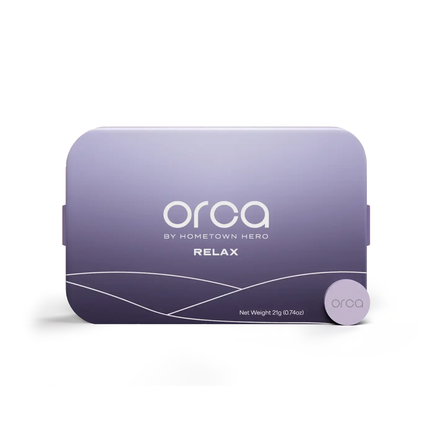 ORCA Relax purple tin with pill