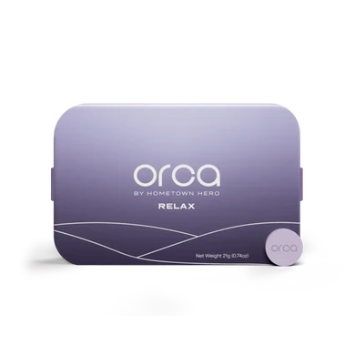 ORCA Relax purple tin with pill