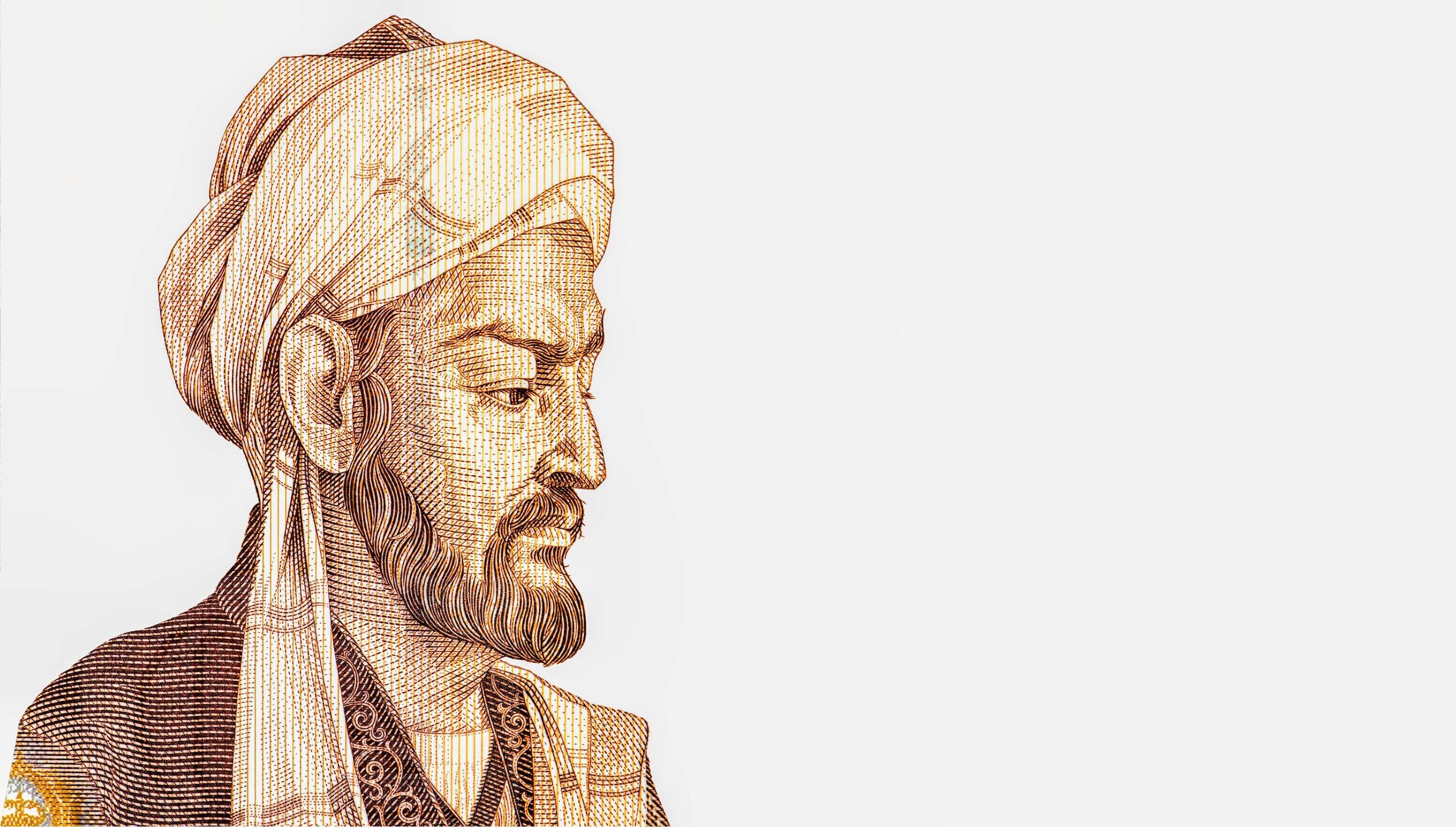 Abu Ali ibn Sina (Avicenna) (980-1037), great scientist, Persian encyclopaedist of the Tajik people. Portrait from Tajikistan 20 Somoni