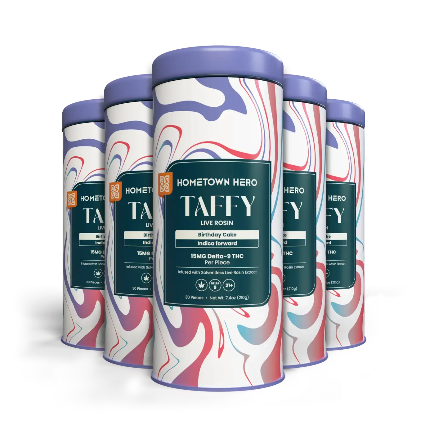 5 tins of birthday cake thc taffy