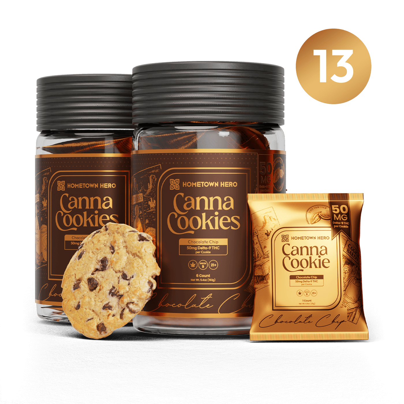 Chocolate Chip - Canna Cookies (Baker's Dozen) | Hometown Hero