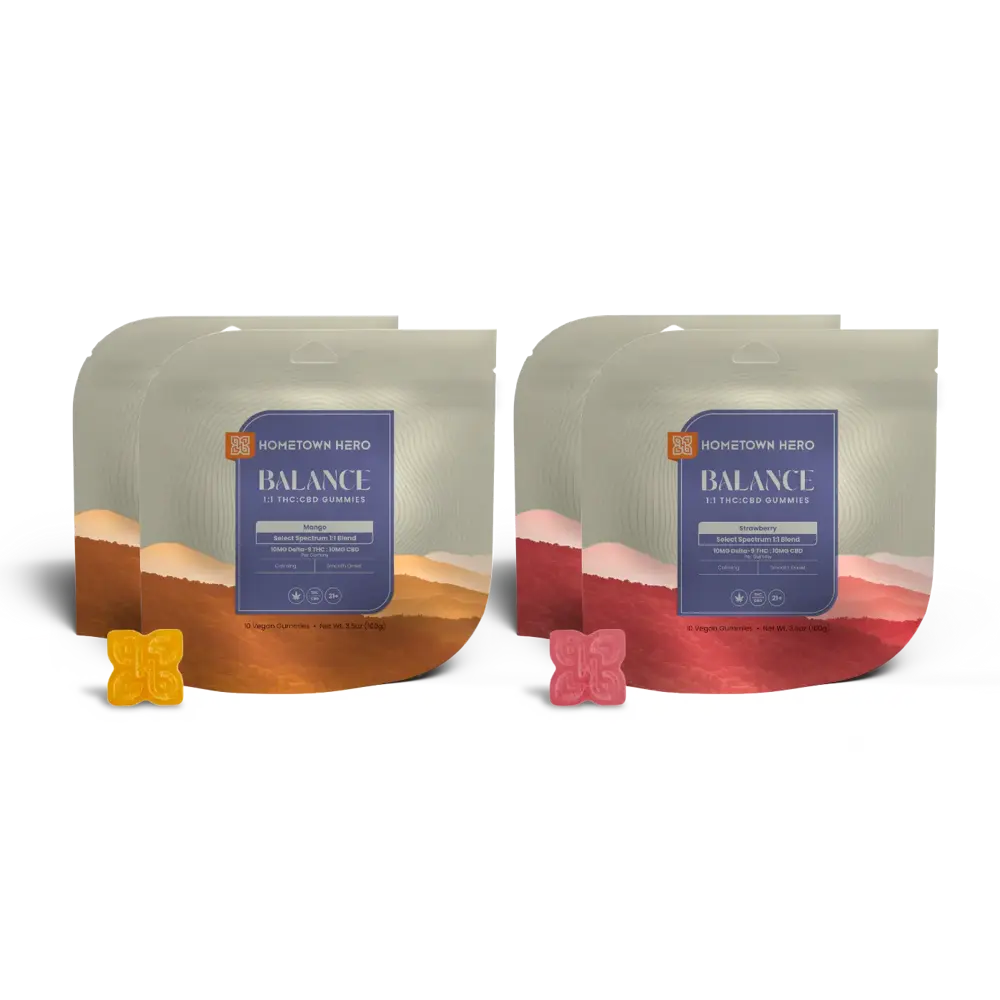 2 bags of Mango THC CBD Edibles and 2 bags of Strawberry THC CBD Edibles