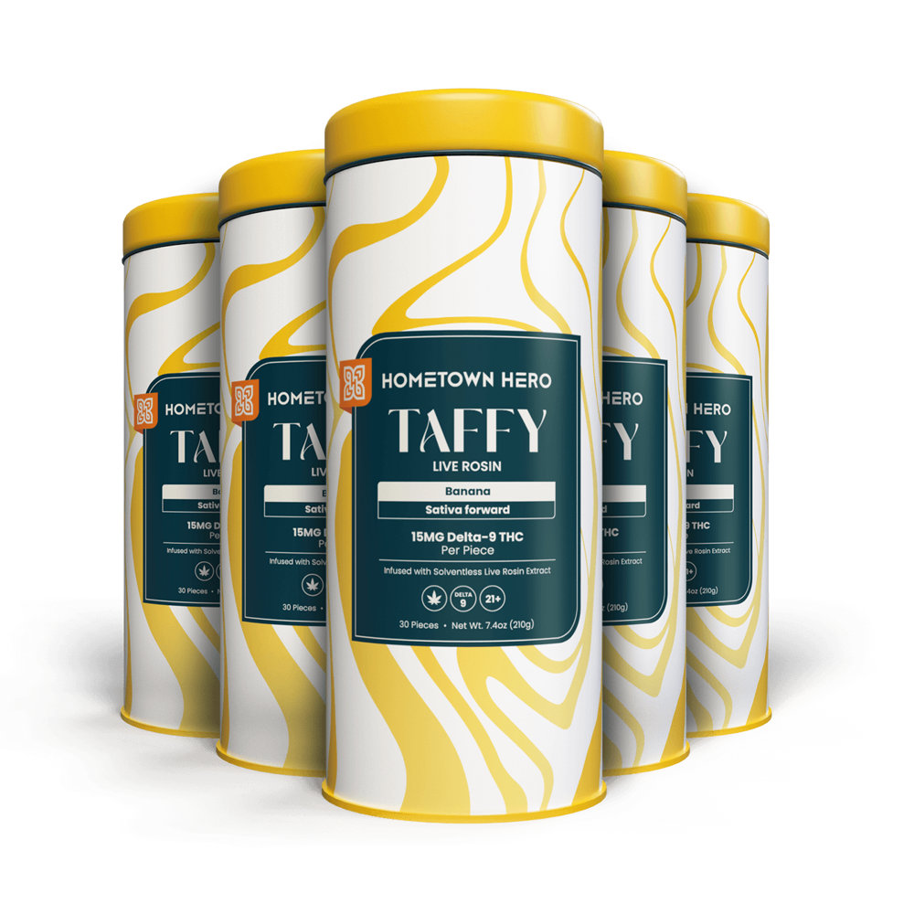 5 tins of banana taffies