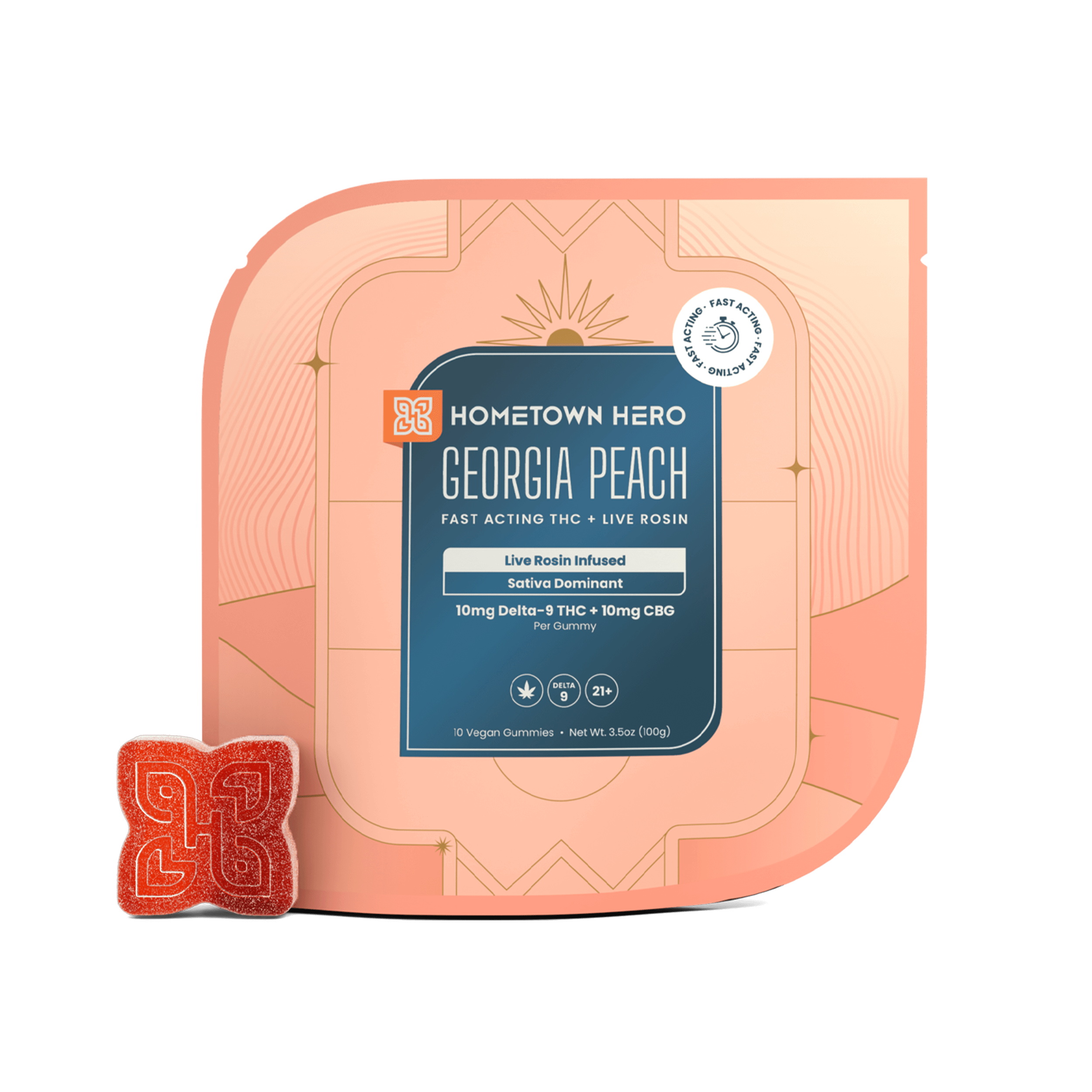 Georgia Peach - Delta 9 Live Rosin Gummies