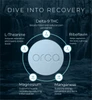 Infographic explaining benefits of Delta-9 THC, Riboflavin, L-Theanine, Magnesium, Manganese for recovery