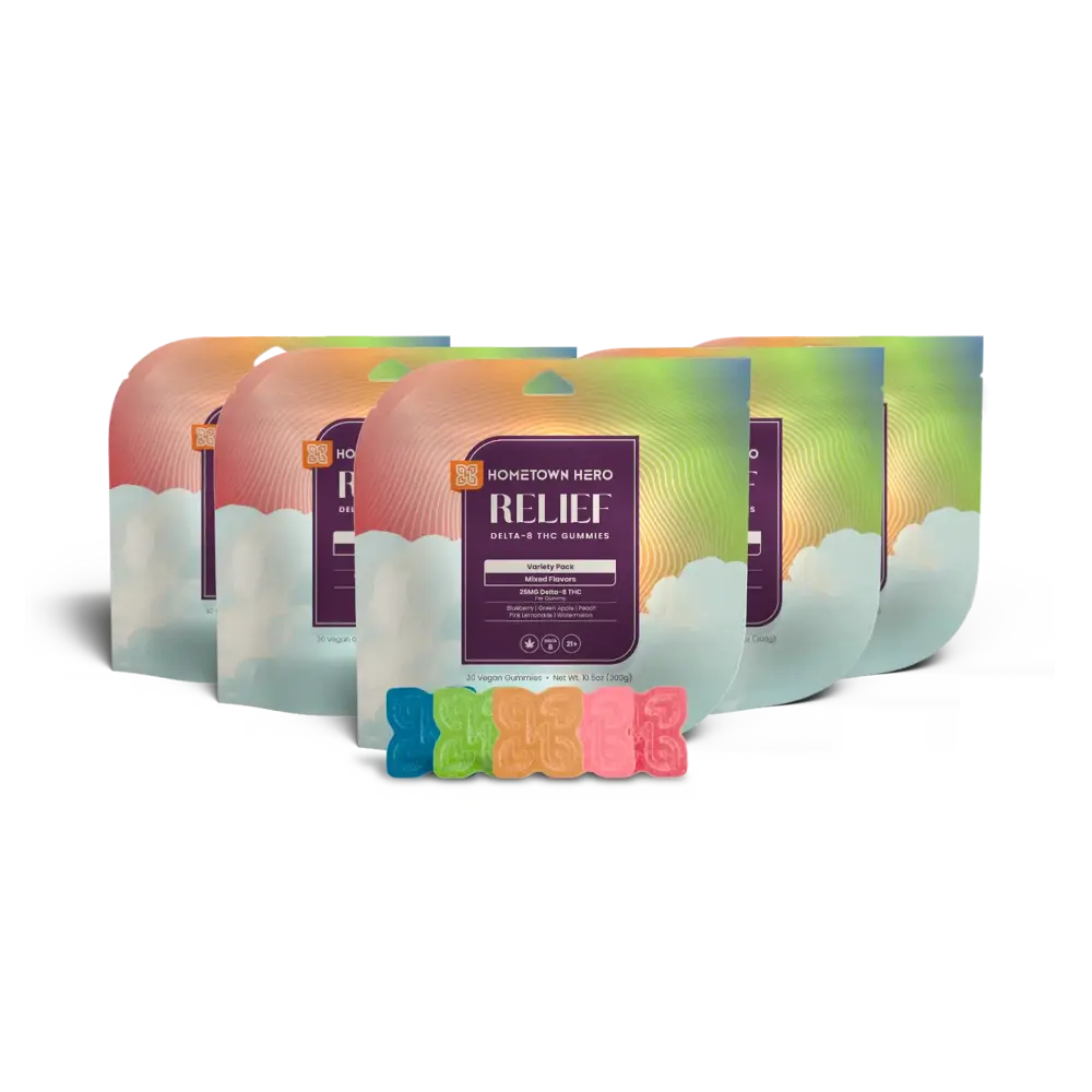 5 bags of fruit-flavored Delta-8 Gummies