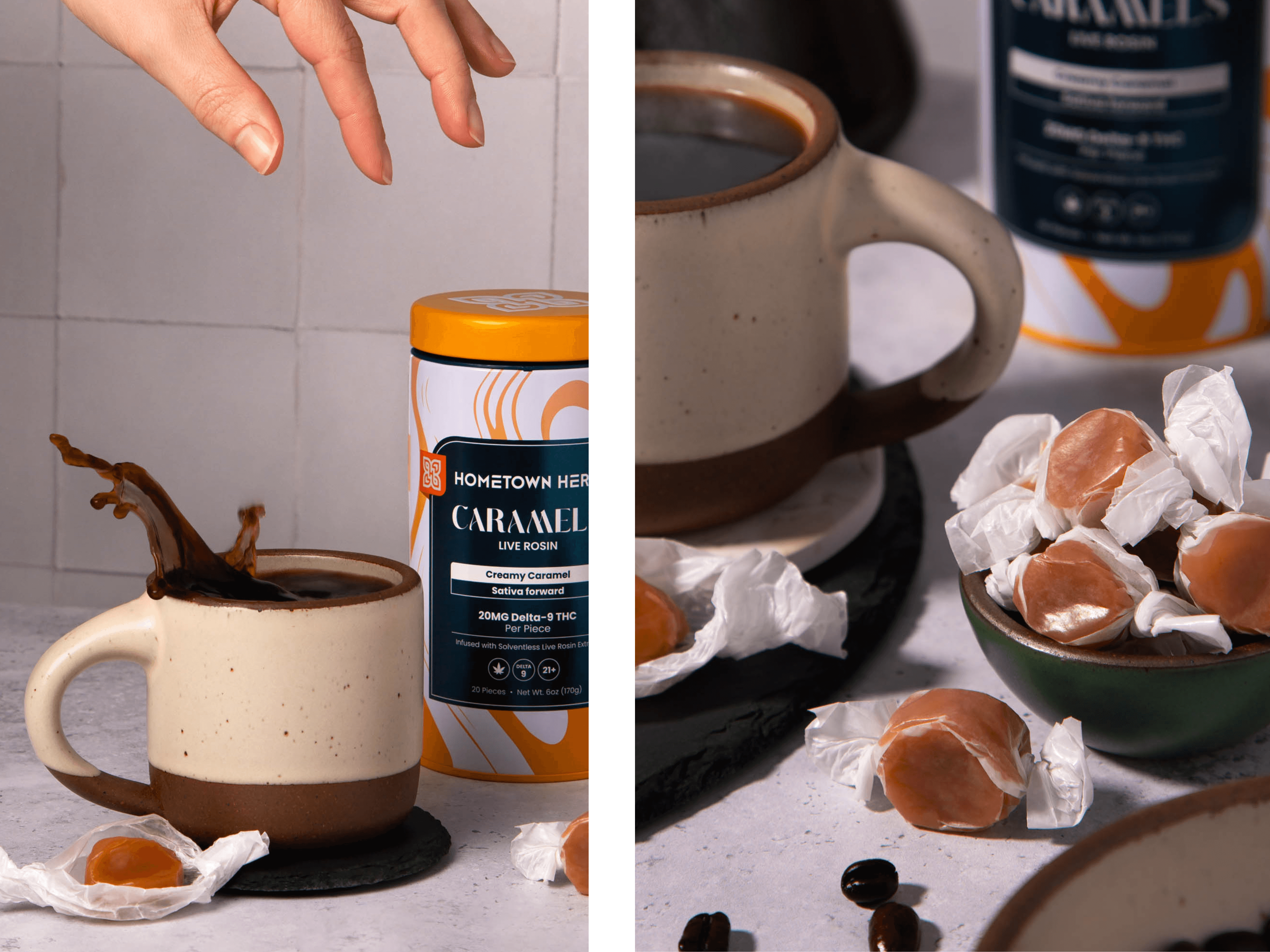 cannabis and coffee caramels