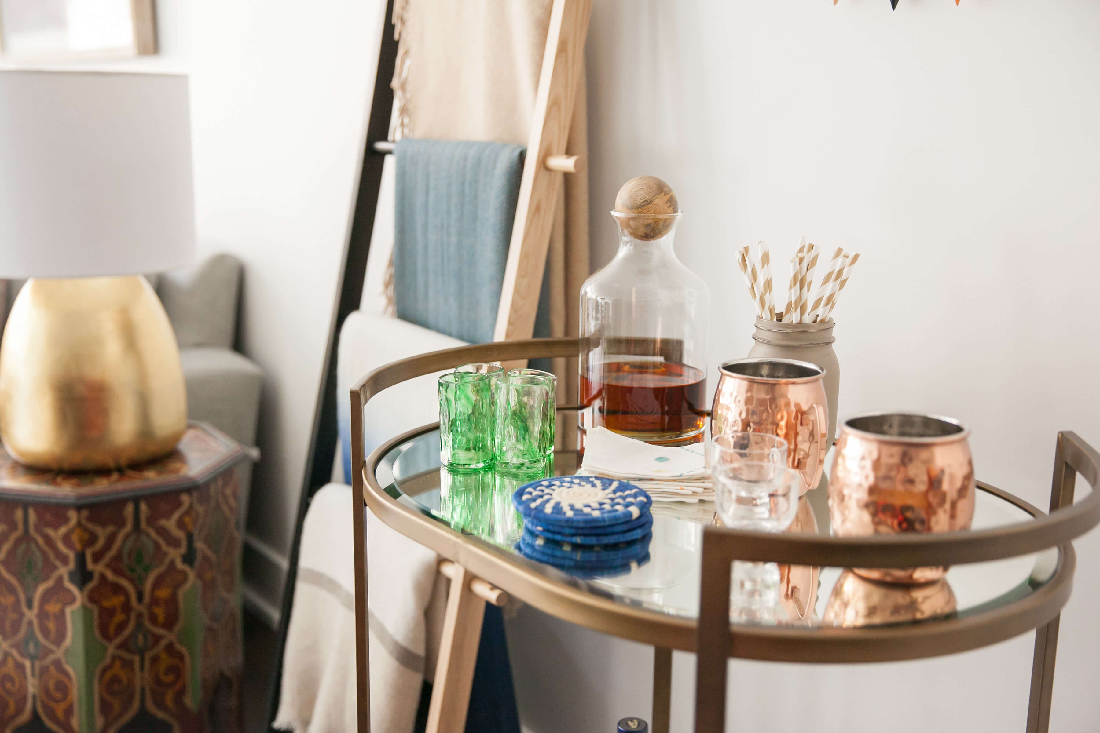 cocktail bar cart