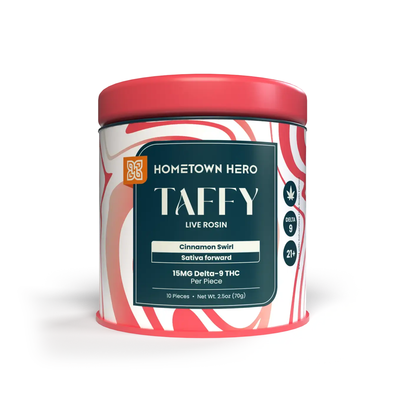 Red Cinnamon Swirl - Delta-9 Live Rosin Taffy | Hometown Hero