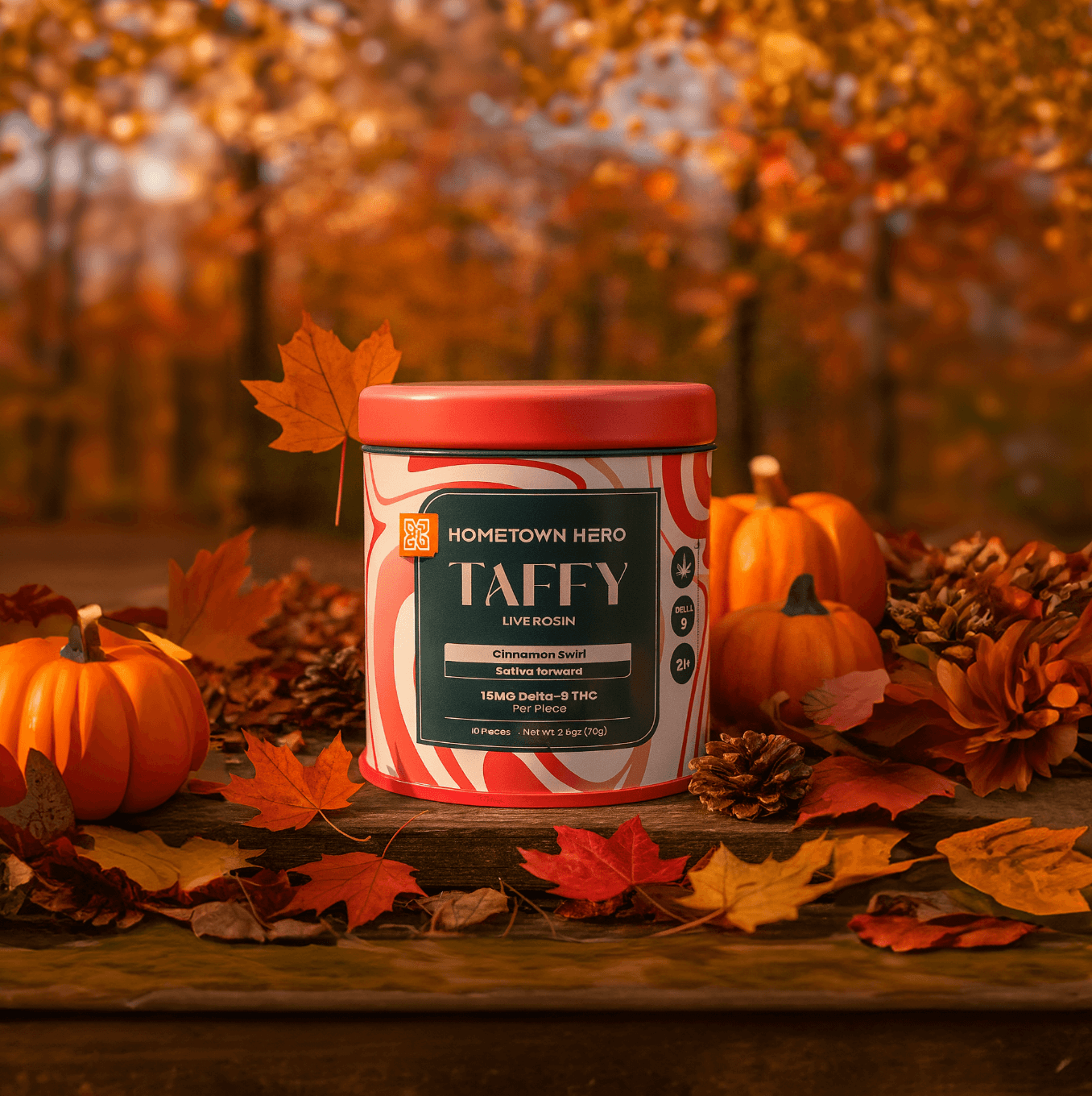 Red Cinnamon Swirl - Delta-9 Live Rosin Taffy | Hometown Hero