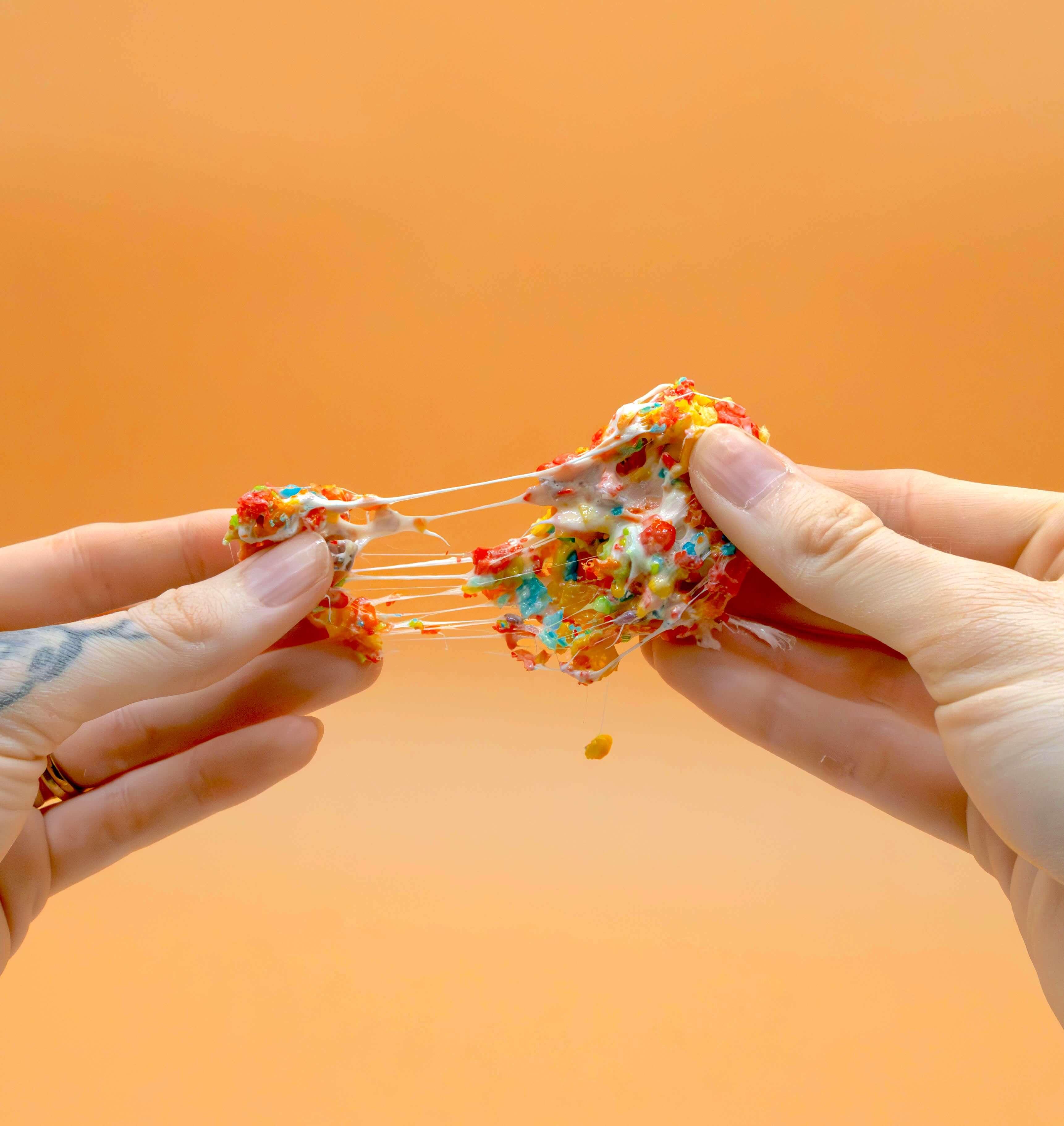 colorful cereal bite pulled